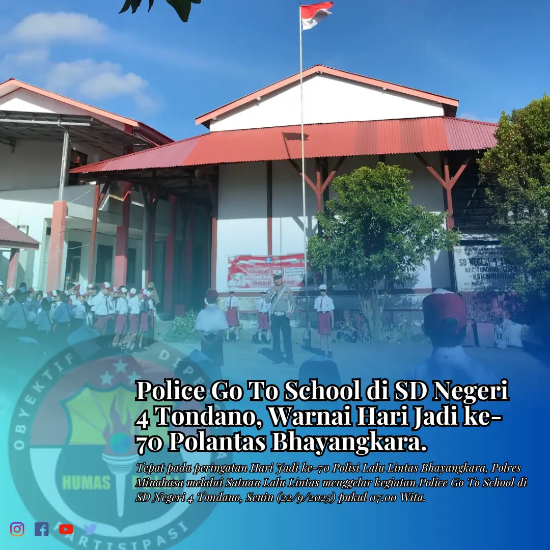 Police Go To School di SD Negeri 4 Tondano, Warnai Hari Jadi ke-70 Polantas Bhayangkara